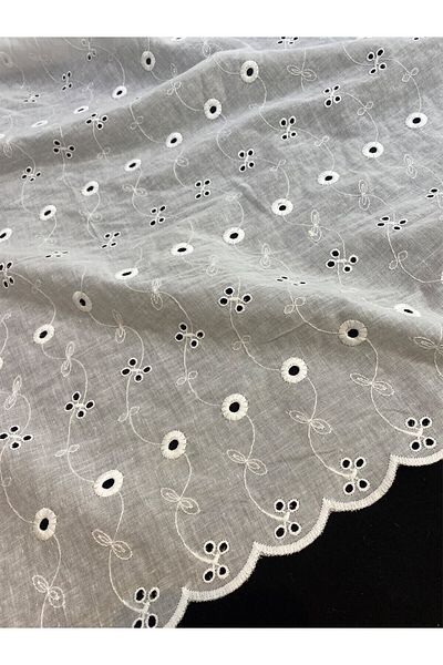 Yiğit Kumaş Fisto Fabric Cotton White Pattern 3