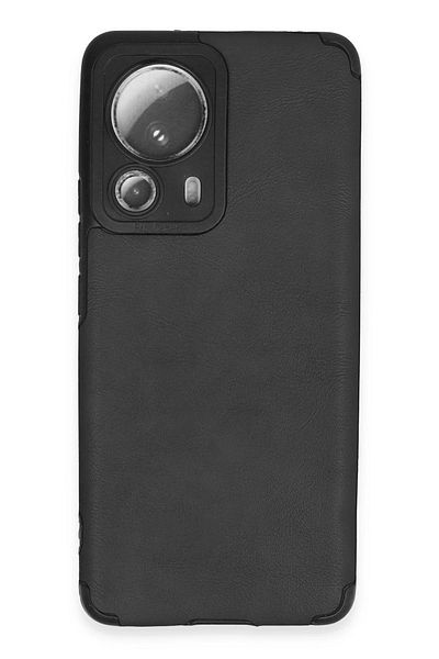 CepteToptan حافظة هاتف Xiaomi Mi 13 Lite مصنوعة من السيليكون والجلد - أسود - MKİ4899-9324