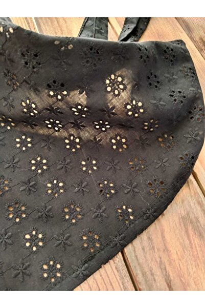 Mufincollection Handmade Lace Cotton Fabric Elastic Bandana – Vintage Triangle Style