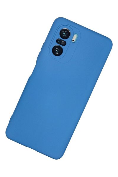 CepteToptan حافظة هاتف Xiaomi Poco F3 من السيليكون المخملي الداخلي - أزرق - MKİ2954-9315