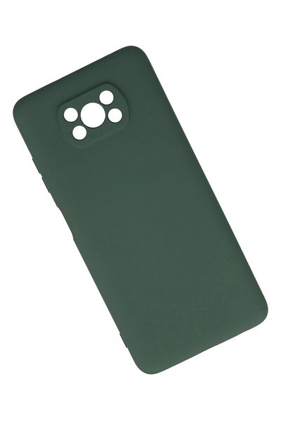 CepteToptan حافظة هاتف Xiaomi Pocophone X3 من السيليكون المخملي الداخلي - أخضر داكن - MKİ3777-4082