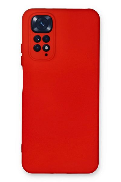CepteToptan حافظة هاتف Xiaomi Redmi Note 11 مصنوعة من السيليكون المخملي الداخلي - أحمر - MKİ6889-9732