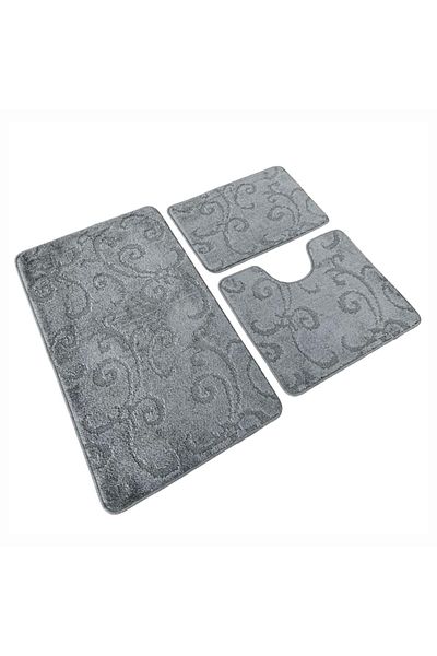 OPTIM DEKO Set covoras de baie 3 piese, polipropilena, 100x60, 60x50, 40x60, Gri Deschis