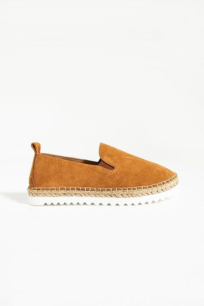 Bestyle Tilton Women's Tan Real Suede Leather Straw Flat Sole Espadrille