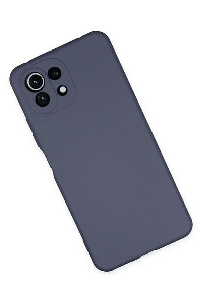 CepteToptan حافظة هاتف Xiaomi MI 11 Lite من السيليكون المخملي الداخلي - رمادي - MKİ3135-4265