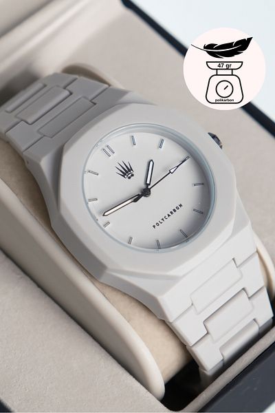 WATCHOFROYAL Feather Polycarbon Beige Wristwatch