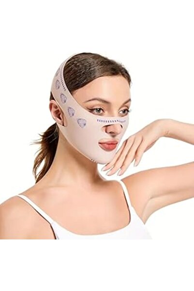 Genel Markalar Yüz Şekillendirici Maske, V Çene Sıkılaştırıcı Band, Yüz Ve Boyun İncelten Maske, Ten Rengi