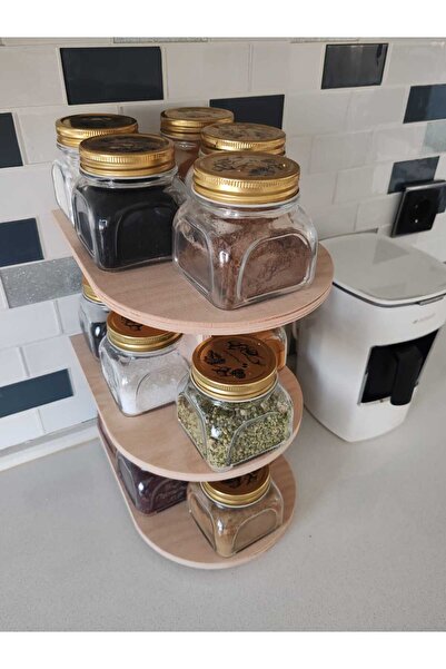 mcm aksesuar Masa Üstü Organizer Baharatlık Tezgah Üstü 3 Katlı Organizer Tez...