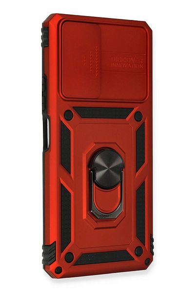 CepteToptan حافظة هاتف Xiaomi Redmi Note 10 Pro من السيليكون مع حلقة عدسة Pars - أحمر - MKİ4902-5425