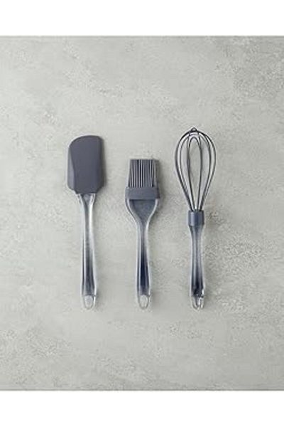 ASİTAN English Home Ciara Plastic 3 Piece Serving Set Gray