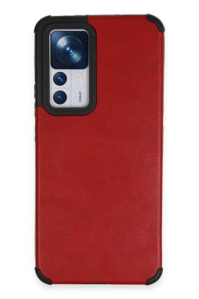 CepteToptan حافظة هاتف Xiaomi Mi 12T حلقة جلد سيليكون - أحمر - MKİ8356-7947