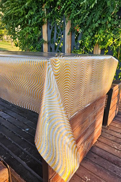 Rona Home Wicker Pattern Parallel Transparent Pvc Table Cloth Wipeable Oilcloth Table Cloth Luxury Wicker Waterproof.
