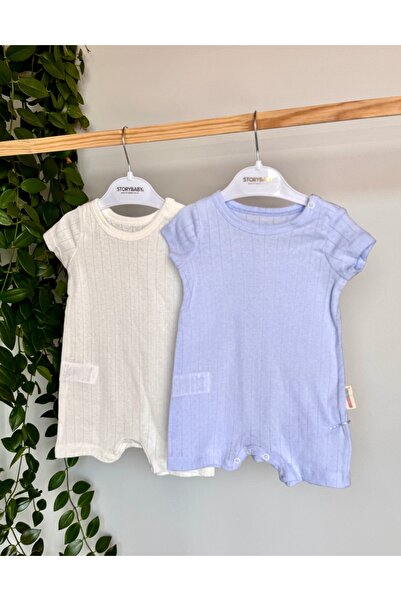 KapsülBebek %100 organik pamuk 2’li yazlık günlük kısa kollu unisex bebek tul...