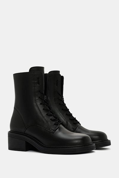 Bestyle Archer Women's Black Real Leather Heeled Boots
