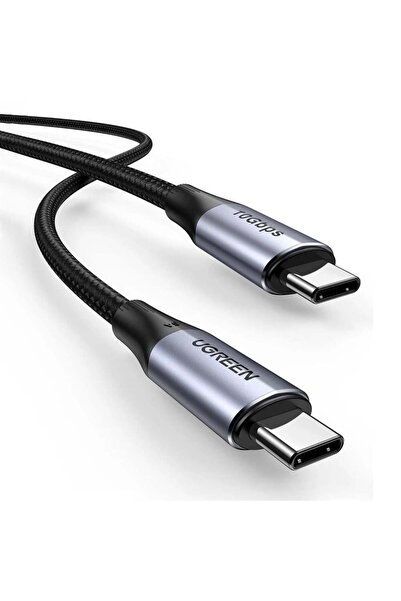 Ugreen UGREEN 80150 US355 Type-C to Type-C USB 3.1 Gen2 5A 100W Thunderbolt 3 Data ve Şarj Kablosu 1metre