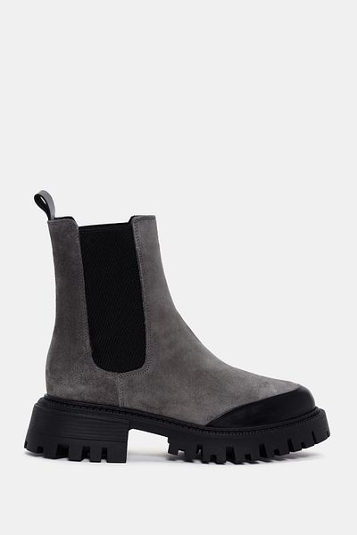 Bestyle Gates Women's Gray Real Suede Leather Chelsea Boots