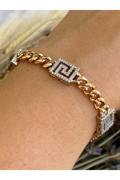 Lucios Golden Craftsmanship Labyrinth Stone Bracelet (17.5 + 2 cm)