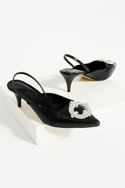 Bestyle Party Women's Black Stone Heeled Shoes
