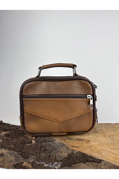 özdemirler deri Black Leather Horizontal Small Size Steel Case Bag Hand Bag Genuine Leather Bag