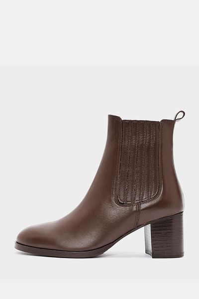 Bestyle Villa Women's Dark Brown Real Leather Heeled Classic Boots