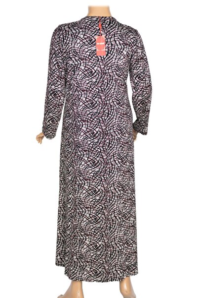 HESNA Women's Bunch Abstract Pattern Boydan Black Dress