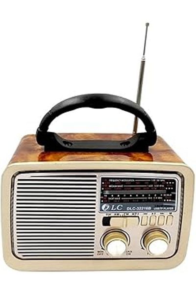 DLC Bluetooth Portable Radio -32216B -Brown, Gold, Black