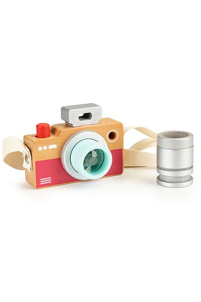 İSP Wooden Camera, with Storage Bag, "Likesmart Foto", 2 Lenses, Kaleidoscope, Multicolor