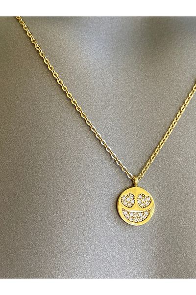 Lucios Smile Stone Necklace with Golden Craftsmanship (40+5 cm)