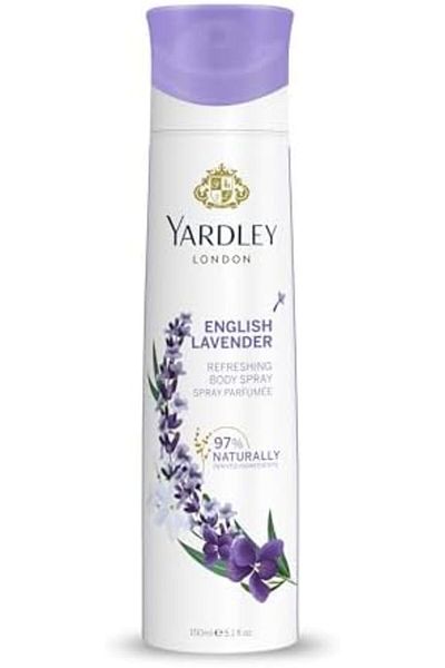 YARDLEY London English Lavender Body Spray For Women, Floral Aromatic Freshness, Relaxing And Calmin