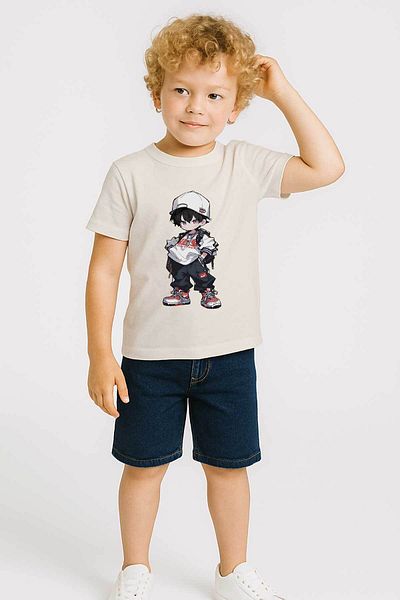 peki baby&kids Well Yaz Men's Single Jersey Hiphopchu Children's Printed T-Shirt 15642