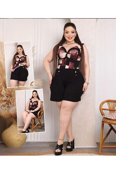 Eiline Women's Plus Size Shorts Set