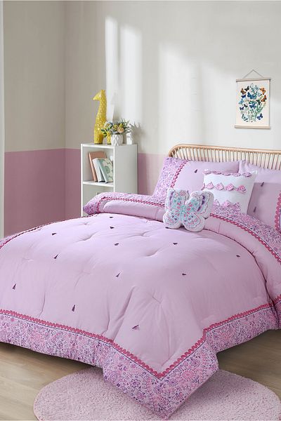 Bee Home Bed and Bath Faye | 5 Pieces Full Comforter Set - 219 X 193 Cm