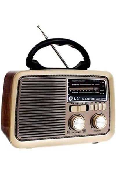 DLC Bluetooth Portable Radio -32216B -Brown, Gold, Black