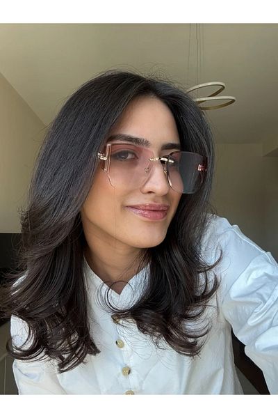 RoseandRoses Nyra Logo Detailed New Season Sunglasses Pink Gold