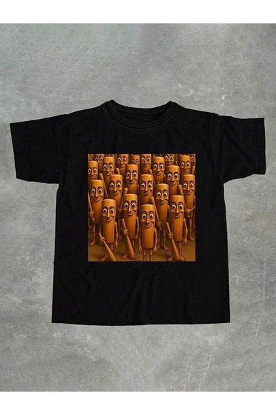 SEDA IŞIKLAR UNISEX ΓΥΝΑΙΚΕΙΟ-ΑΝΔΡΙΚΟ TUNG TUNG TUNG SAHUR ΜΠΛΟΥΖΑ ΜΕ ΣΤΑΜΠΑ OVERSIZE