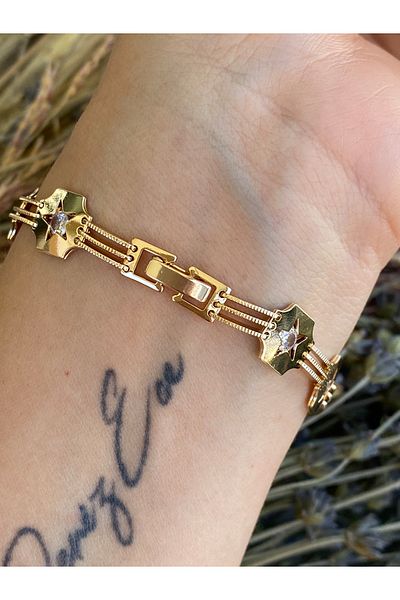 Lucios Golden Craftsmanship Stars Stone Bracelet (19 cm)