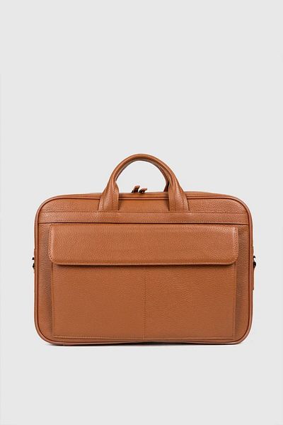 MORCA Genuine Leather Unisex Briefcase with Laptop Compartment 16" & 17" Inch