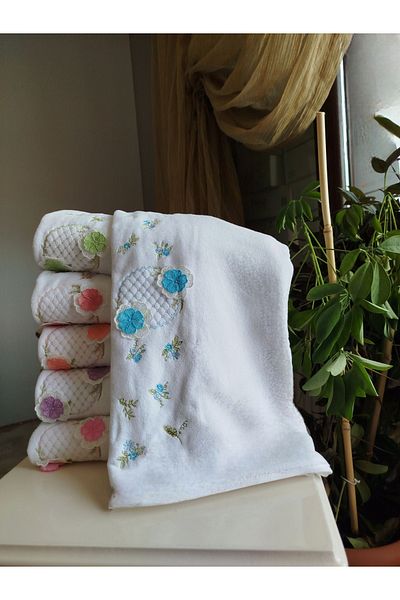 Fiesta Aybüke Λευκό Βελούδο 3D Κεντημένο Κουτί 50x90 cm 100% βαμβάκι