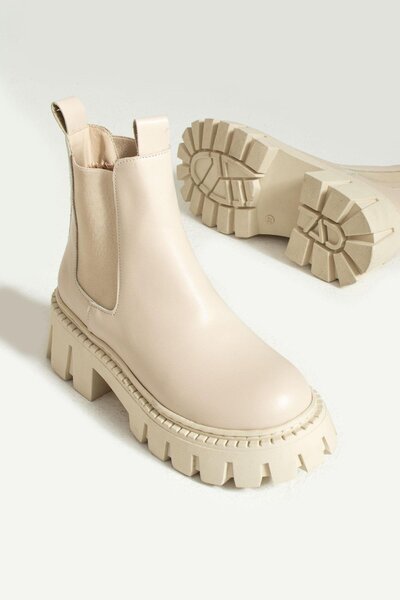 Bestyle Gwenn Women's Beige Chelsea Boots