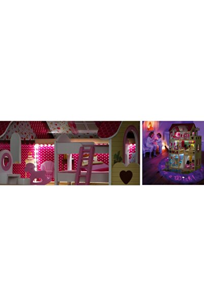 İSP Casuta de papusi din lemn fara margini ascutite, "ISP Doll House Pool" cu 3 Nivele, 5 Camere