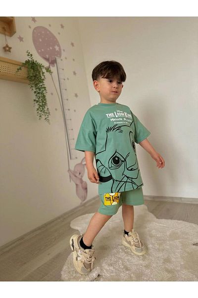 JELİBOOM Lion King Boy's Shorts Suit 100% Organic Cotton