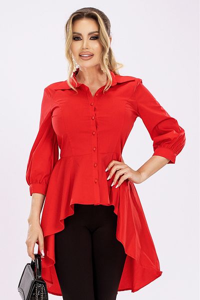 Atmosphere Fashion Asymmetric red shirt