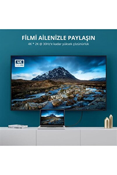 Ugreen 10203 DP101 4K 3D Görüntü Desteği Displayport to HDMI Dönüştürücü Kablo 3metre
