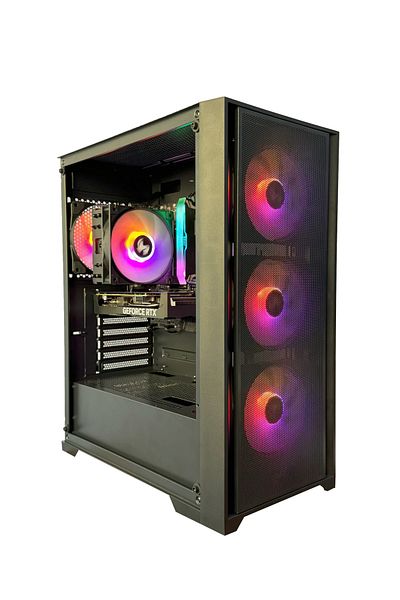 MIEXCITE كمبيوتر شخصي I5-14400 RTX 5060TI H610 16 جيجابايت DDR5 أسود