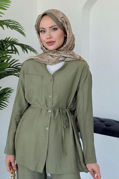 Vent Women's Summer Double Suit – Belted Shirt & Wide Leg Pants