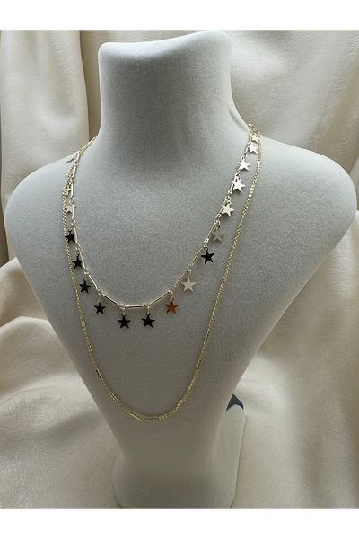 Piaro Collection 2 Star Steel Necklace