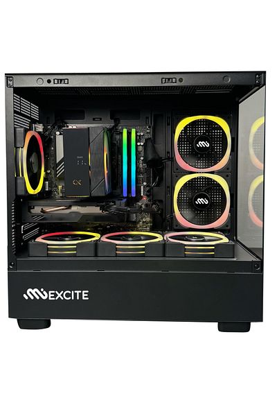 MIEXCITE كمبيوتر شخصي I5-14400 RTX 5060TI H610 16 جيجابايت DDR5 أسود