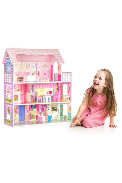 İSP Wooden dollhouse without sharp edges, "ISP LikeSmart Rozana Residence" with 3 floors