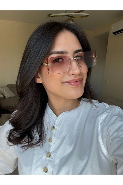 RoseandRoses Arva Logo Detail New Season Sunglasses Pink Gold