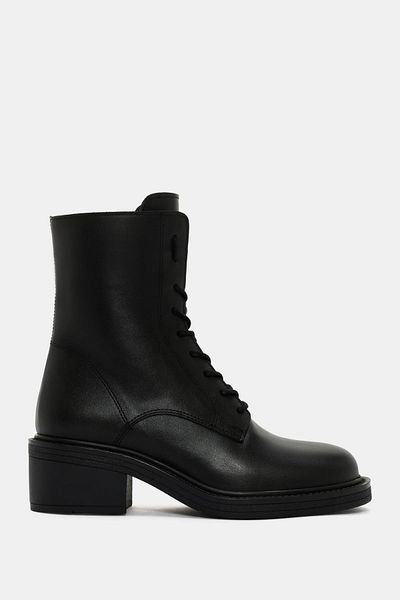 Bestyle Archer Women's Black Real Leather Heeled Boots